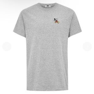 Topman Mens Grey Gray Mickey Mouse Embroidered T-Shirt size small